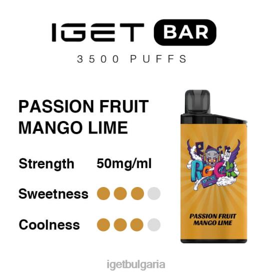 IGET Vape - bar 3500 впръсквания BB02D281 маракуя манго лайм